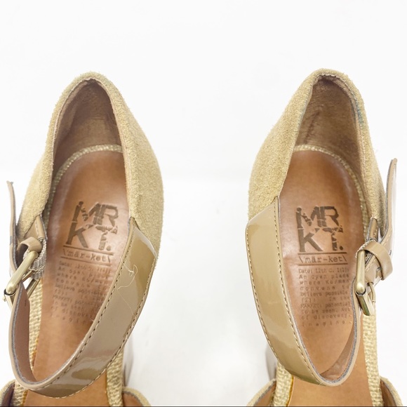 MRKT Market Lauren Heels Platform Tan Woven 7.5 - Picture 17 of 17